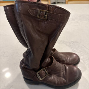 Frye Brown Leather Veronica Slouch Boots Girls 13 5